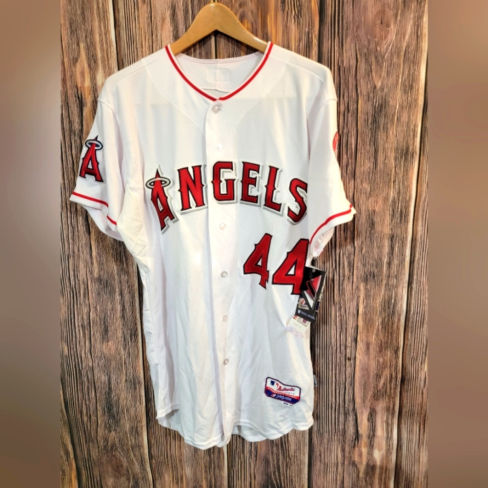 Authentic Angels Baseball Trumbo Signed Jersey #44 with Cap/Hat.
